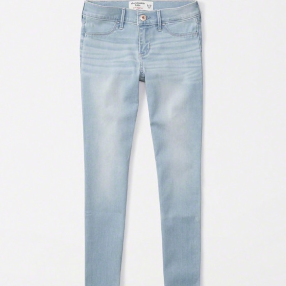 Abercrombie KIDS light wash skinny jean leggings